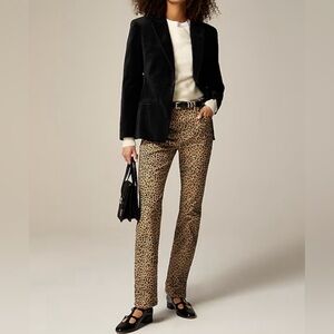 NWT J. Crew Straight leg chino pant in leopard print size 35